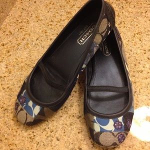 Coach “Jessie” Platform Blue Ballet Flats